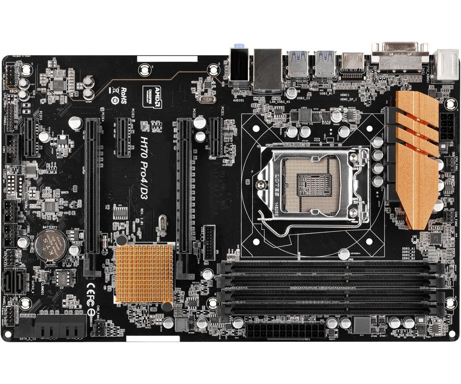 Placa Base Fit For ASRock H170 Pro4/D3 Intel LGA 1151 DDR4 64GB M